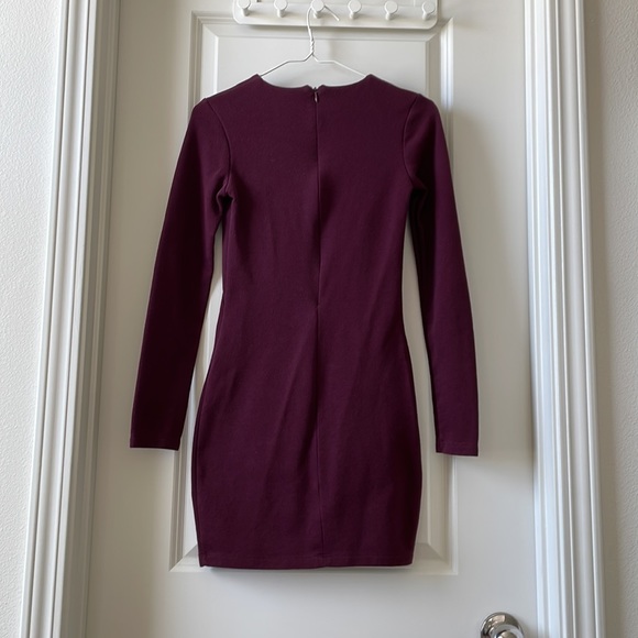 Zara fitted dress in dark wine red - Picture 2 of 3